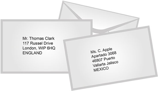 International Mail Sample Envelope